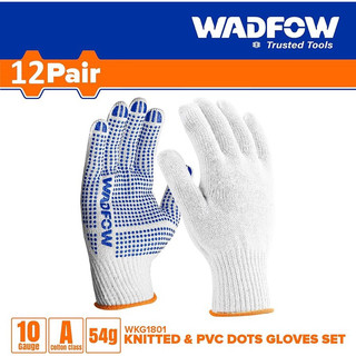 ĐỒ NGHỀ WADFOW Găng tay dệt kim & có đốm chấm nhựa PVC XL WKG1801