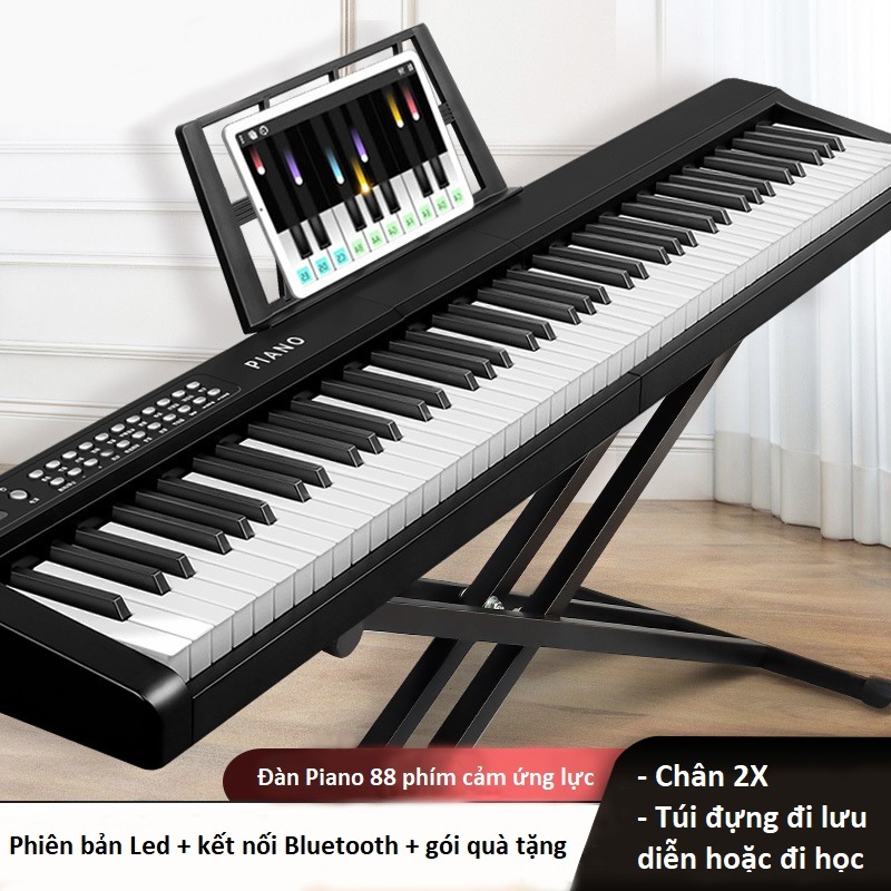 Đàn Piano Gấp 88 Phím Cảm Ứng Lực Kết Nối Bluetooth Phím Bấm Nặng ...