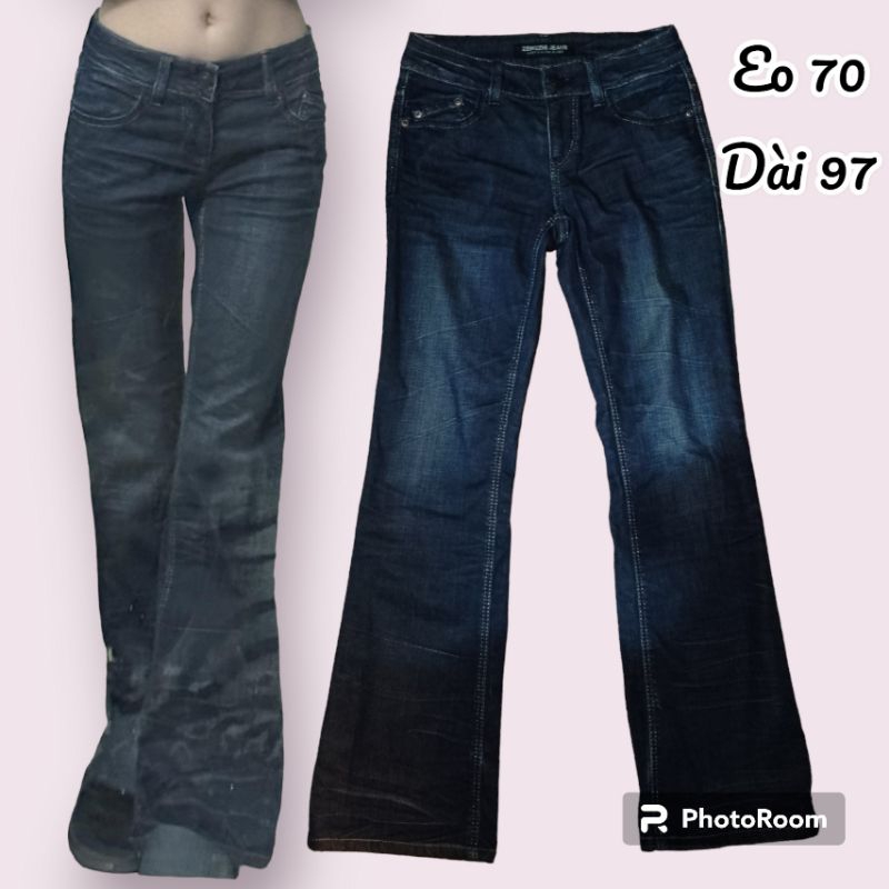 Quần jean nữ 2hand ống rộng | Shopee Việt Nam
