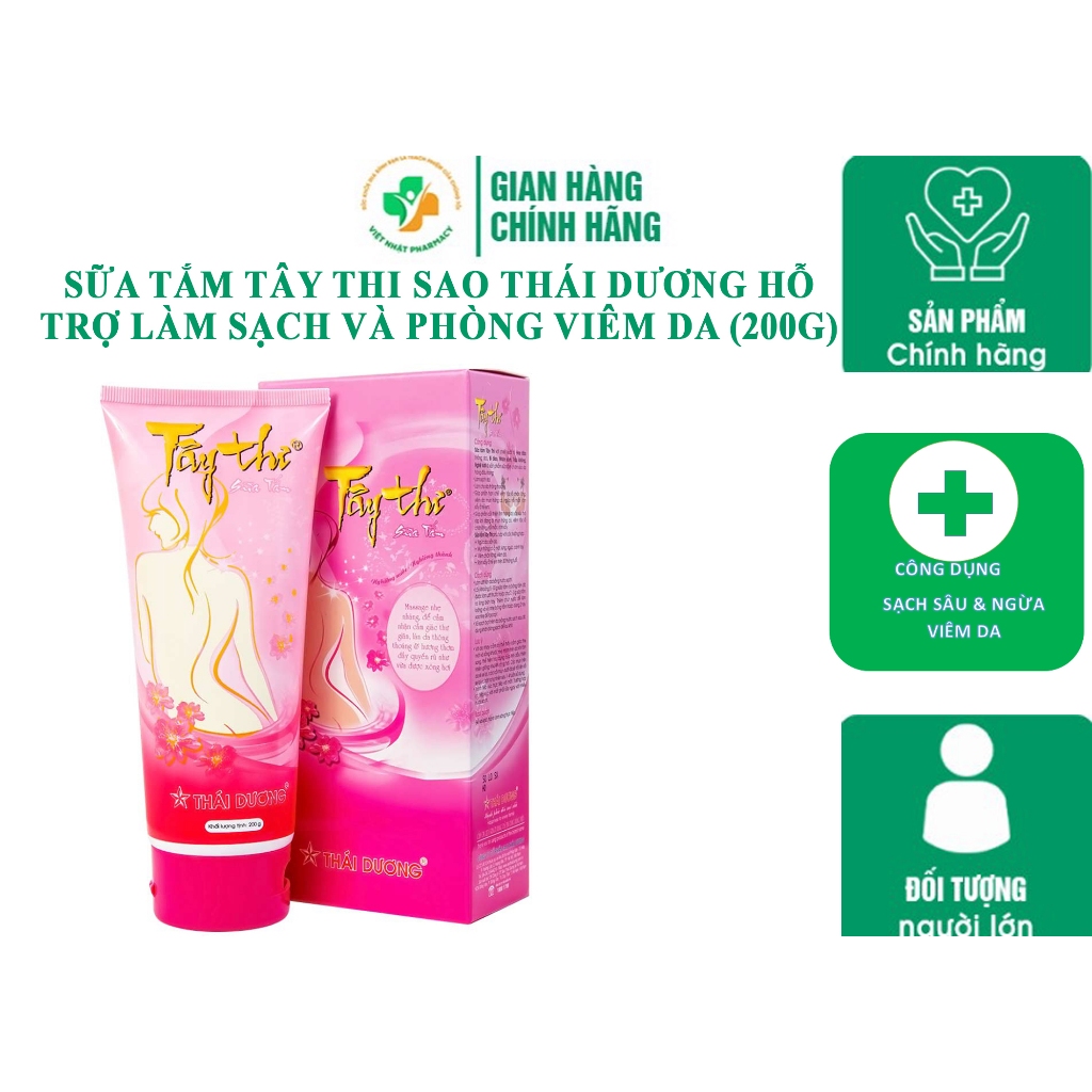 Sữa tắm Tây Thi Thái Dương giúp da trắng mịn, sạch mụn (200g)