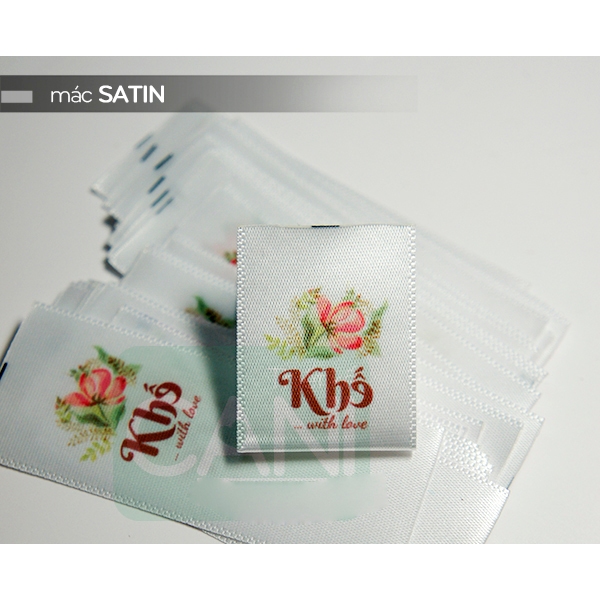 50c Mác satin in theo yêu cầu (khổ lớn 2.5cm trở lên) Nhãn quần áo Nhãn mác vải CANI