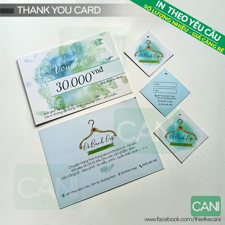 500c In theo yêu cầu Card thank you Voucher Nailbox Thiệp cảm ơn  Phiếu quà tặng Phiếu Giảm giá Thẻ liệu trình Nail box