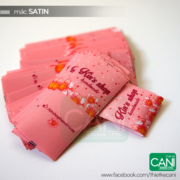 50c Mác satin in theo yêu cầu (khổ lớn 2.5cm trở lên) Nhãn quần áo Nhãn mác vải CANI
