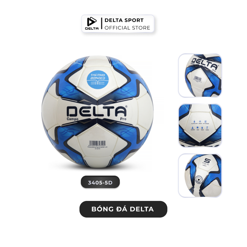Ảnh Bóng Đá DELTA CAMPO Pro AR176 5D Size 5 Dán Ép Nhiệt Da PU Dùng Sân 7 11 Tự Nhiên Nhân Tạo DELTACA04 4