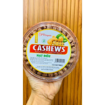 500Gram - (Hộp tròn xếp hoa) Hạt điều rang muối, hàng A Cồ, to đều, nguyên hạt - Hạt dinh dưỡng