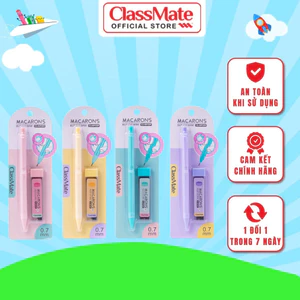 Bút Chì Kim CLASSMATE - 1 Bộ - Bút Chì Bấm Macarons Kèm Ngòi Chì, Ngòi 0.7mm, Chì Đậm Nét Mịn, Có 4 Màu Pastel CL-MP209