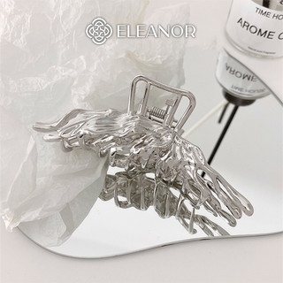 Kẹp tóc nữ càng cua Eleanor Accessories thiết lượn sóng màu bạc phụ kiện tóc kẹp tóc 4046