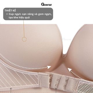 Áo ngực không dây GOMTAT cài trước không gọng nâng ngực tạo khe tự nhiên, quyến rũ chống tuột - SA-336