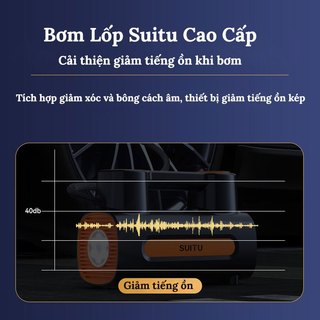 Máy Bơm Lốp Ô Tô Suitu Thông Minh - Bơm Lốp Xe Không Dây Cắm Sạc USB Cồng Suất Cao Xách Tay Nhỏ Gọn Tiện Lợi