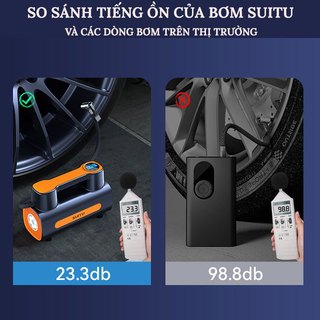 Máy Bơm Lốp Ô Tô Suitu Thông Minh - Bơm Lốp Xe Không Dây Cắm Sạc USB Cồng Suất Cao Xách Tay Nhỏ Gọn Tiện Lợi