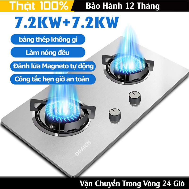 đốt bếp ga điện đầu đố bếp gas inox 7.2kw+7.2kw kết hợp điện thông minh ...