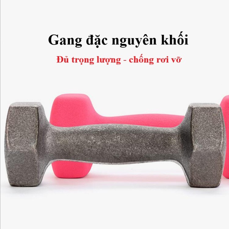 Ảnh Tạ Tay Nữ Bảo Hành 12 Tháng Tạ Tay Tập Gym Chất Liệu Gang Nguyên Khối Bọc Cao Su Êm Ái Cleacco TTN Boro Sport ( 1 Cái ) 2