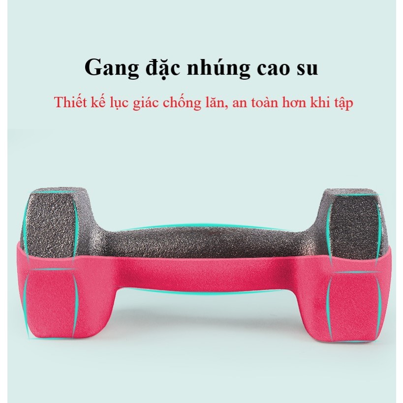 Ảnh Tạ Tay Nữ Bảo Hành 12 Tháng Tạ Tay Tập Gym Chất Liệu Gang Nguyên Khối Bọc Cao Su Êm Ái Cleacco TTN Boro Sport ( 1 Cái ) 4