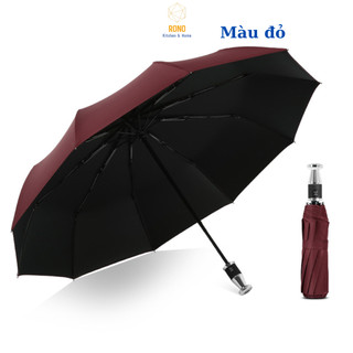 Ô Vải Dù 2 Lớp Màu Chống Tia UV Khung 10 Nan Gấp Gọn Màu Đỏ