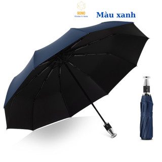 Ô Vải Dù 2 Lớp Màu Chống Tia UV Khung 10 Nan Gấp Gọn Màu Xanh