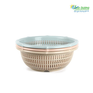 Rổ nhựa tròn đốt trúc đựng đồ đa năng Việt Nhật 25cm