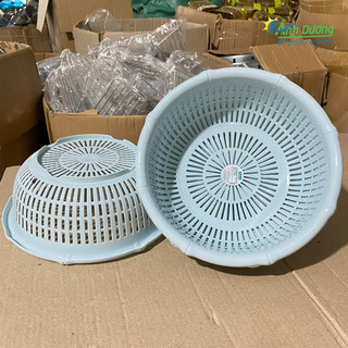 Rổ nhựa tròn đốt trúc đựng đồ đa năng Việt Nhật 25cm