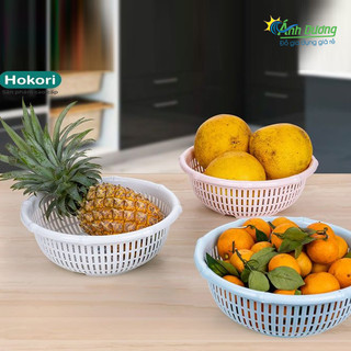 Rổ nhựa tròn đốt trúc đựng đồ đa năng Việt Nhật 25cm