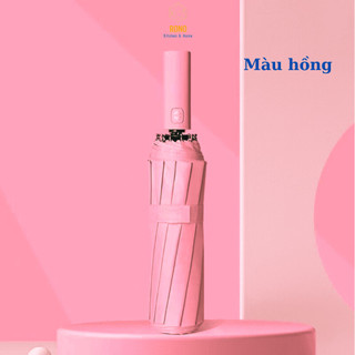 Ô Dù Che Mưa Đi Nắng Vải Dù, Ô Gấp Gọn, Chống Tia UV Màu Hồng Cho Nữ