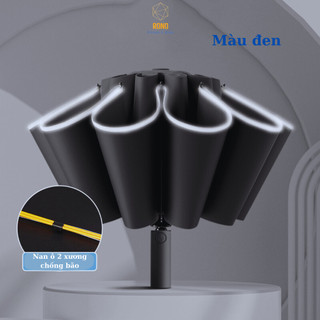 Ô Che Mưa, Vải Dù 2 Lớp Màu, Chống Tia UV, Chống Thấm Nước Màu Đen