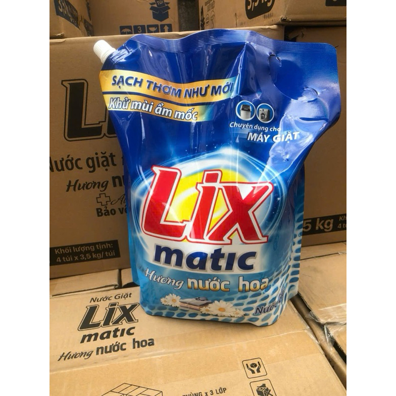 Túi nước giặt LIX matic hương nước hoa 3.2kg  - Dùng cho máy giặt cửa trước