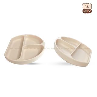 Khay ăn dặm chính hãng Mily 3 ngăn silicon