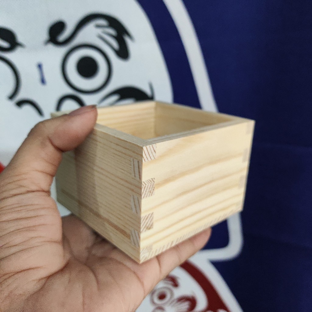 [KHÔNG DÙNG TRỰC TIẾP CHỨA NƯỚC UỐNG]Cốc gỗ vuông Nhật 8,5x8,5x5,5cm/11x11x6cm