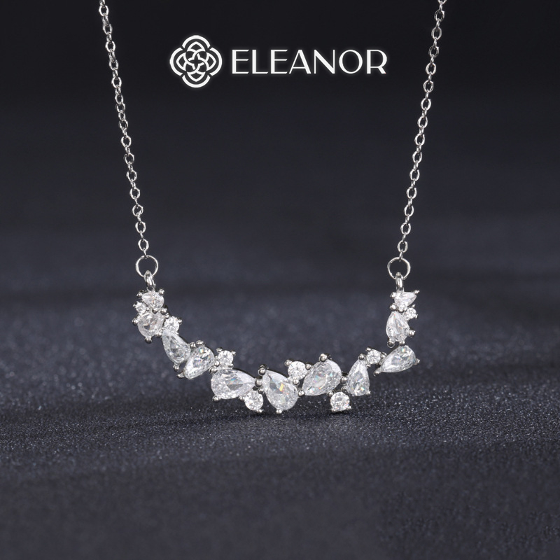 Dây chuyền nữ titan Eleanor Accessories thiết kế đính đá lấp lánh phụ kiện trang sức vòng cổ 6233