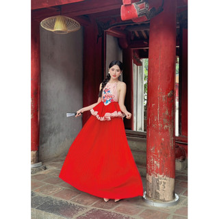 [Loại 1]-Chân váy voan chiffon dập ly siêu xinh [Lẻ chân váy]