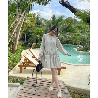 Váy Babydoll Cổ V Form Dáng Xòe Cực Dễ Thương giúp bạn càng thêm dịu dàng và quyễn rũ