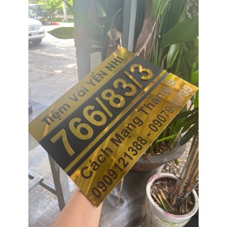 BẢNG, BIỂN SỐ NHÀ, Alcorest in UV màu nội dung, số nổi mica  ngoài trời