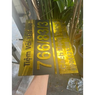 BẢNG, BIỂN SỐ NHÀ, Alcorest in UV màu nội dung, số nổi mica  ngoài trời