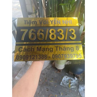 BẢNG, BIỂN SỐ NHÀ, Alcorest in UV màu nội dung, số nổi mica  ngoài trời