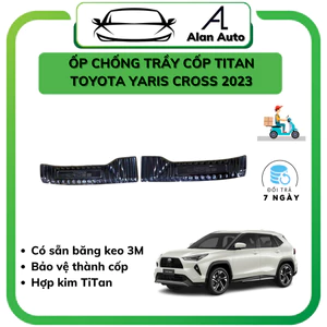 Ốp chống trầy cốp xe Toyota Yaris Cross 2023, Mẫu Titan ,Chống xước, bảo vệ thành cốp