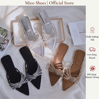 Fullbox - Dép Lê Mũi Nhọn Quai Đá Xoắn Mieo Shoes D2507 D2508 D2509