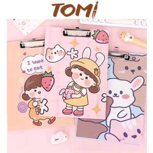 Bìa Kẹp Tài Liệu Bảng Kẹp Giấy Bìa Trình Ký TOMI Khổ A4 Hoạ Tiết Dễ Thương 001