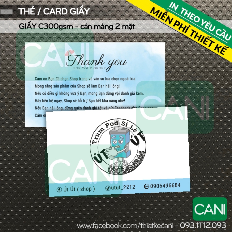 100c - 200c In theo yêu cầu (mẫu riêng) Nhãn treo Tag giấy Namecard Thẻ tích điểm Danh thiếp Voucher Thiệp cảm ơn