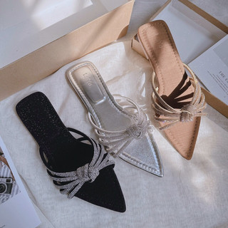 Fullbox - Dép Lê Mũi Nhọn Quai Đá Xoắn Mieo Shoes D2507 D2508 D2509