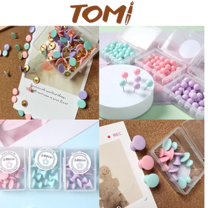 Đinh Ghim Tài Liệu, Nút Ghim Bảng TOMI Màu Pastel Kèm Hộp Đựng 038