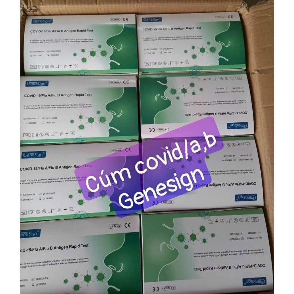 Test Nhanh Cúm AB- Covid (2in1)Genesign_Covid-19/Flu-A/Flu-B/Antigen ...