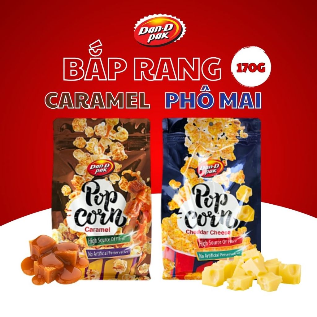 Thùng bắp rang vị phô mai - caramel 170g x 12 gói Dan D Pak | Shopee ...