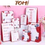 Túi Đựng Quà Tặng TOMI Nắp Gập Hoạ Tiết Dâu Tây Dễ Thương 088