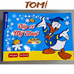Tập Vẽ Mỹ Thuật Giấy Dày 40 Trang Luôn Bìa ĐL 100 Gsm TOMI 106