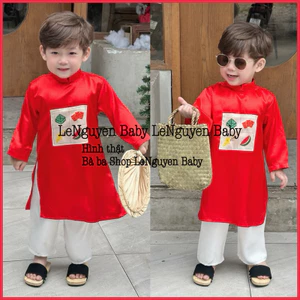 Áo dài cho Bé - Chất liệu vải lụa mềm mại, phù hợp cho cả bé trai và bé gái - LeNguyenBaby
