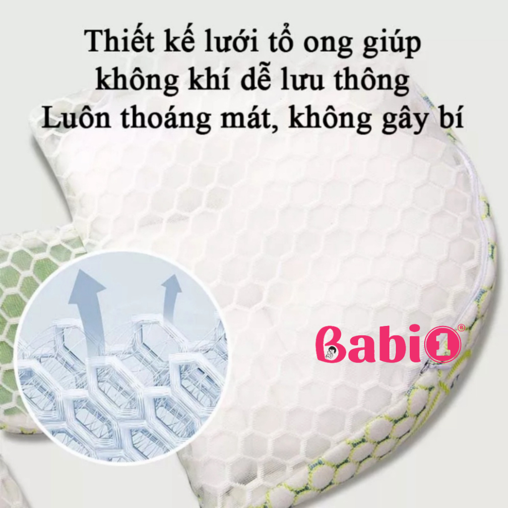 Gối Bầu Cánh Tiên BabiOne Cao Cấp Giảm Đau Lưng Đỡ Bụng Ngủ Ngon Kèm Gối Phụ Cotton Mềm Mại