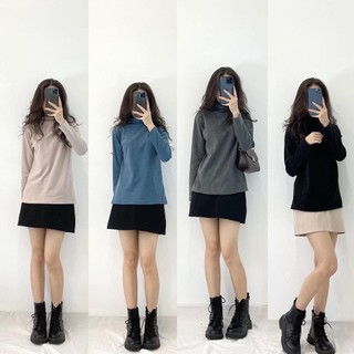 Áo thun giữ nhiệt cổ 3 phân Forgirl thu đông áo dài tay cao cổ T083