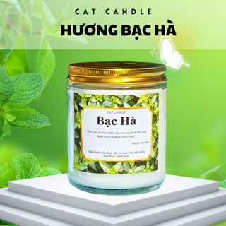 Nến Thơm Phòng Handmade - Nến Thơm Không Khói Hương Bạc Hà Sáp Thực Vật Lành Tính - Nến Thơm Quà Tặng - Cát Candle