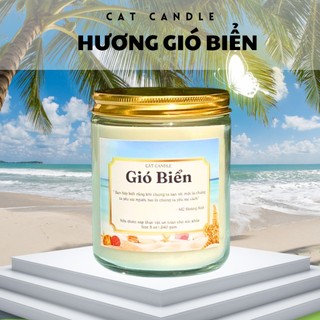 Nến Thơm Phòng Không Khói - Nến Thơm Handmade Gió Biển Sáp Thực Vật Lành Tính - Nến Thơm Quà Tặng - Cát Candle