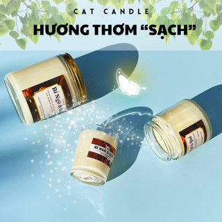 Nến Thơm Phòng Không Khói - Nến Thơm Handmade Hương Bí Ngô & Quế Sáp Thực Vật Lành Tính - Nến Thơm Quà Tặng - Cát Candle