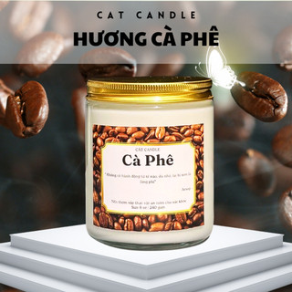 Nến Thơm Cao Cấp - Nến Thơm Handmade Không Khói Hương Cà Phê Sáp Thực Vật Lành Tính - Nến Thơm Quà Tặng - Cát Candle